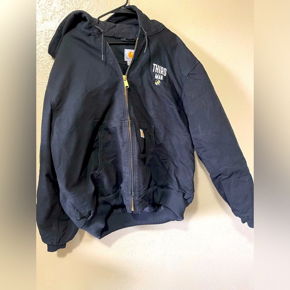 Carhartt Jacket Third Man Records Jack White Logo BLK Quilt Lined Size XL - Picture 1 of 2